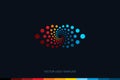 Vision Abstract dot logo template, colorful eye vector logo concept for clinic and technology business. Vector