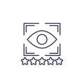 vision acuity line icon, eyesight testing