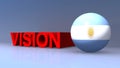Vision with argentina flag on blue