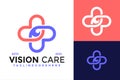 Vision care medical logo design vector symbol icon illustration Royalty Free Stock Photo