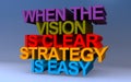 when the vision is clear strategy is easy on blue Royalty Free Stock Photo