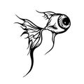 Vision design logo or fish with eyes ball Royalty Free Stock Photo