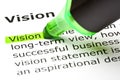 Vision Dictionary Definition Green Marker Royalty Free Stock Photo