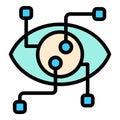 Vision eye drone icon vector flat