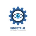 Vision eye gear - vector logo template concept illustration. Security technology and surveillance sign. Design element