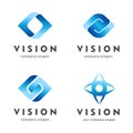 Vision. Eye logo set. Creative camera media icons. Video control signs. Royalty Free Stock Photo