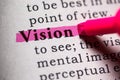 definition of the word vision Royalty Free Stock Photo