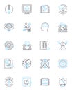 Vision and foresight linear icons set. Insight, Perception, Prophecy, Forecast, Anticipation, Clairvoyance, Prescience Royalty Free Stock Photo