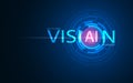 Vision of future technology Artificial intelligence (AI). AI technology on Dark blue background Royalty Free Stock Photo