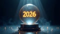 2026 Vision The Future Unveiled in a Glowing Crystal Ball Royalty Free Stock Photo