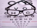 Eye vision chart with glasses Royalty Free Stock Photo
