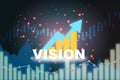 Vision growth graphs return on investment on abstract background Royalty Free Stock Photo