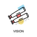 Vision icon and binocular on white background illustration design.vector