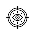 Black line icon for Vision, eyesight and view