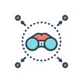 Color illustration icon for Vision, eyesight and binocular