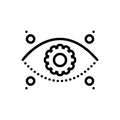 Black line icon for Vision, visible and sight