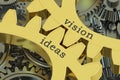 Vision ideas concept on the gearwheels, 3D rendering