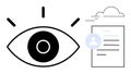 Eye Symbol with Document, Cloud Icon, and Profile Picture Vision and Data Security Royalty Free Stock Photo