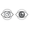 Vision line and glyph icon, development