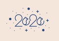 2020 vision line lettering logo design with rat