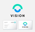 Vision logo. Eyes clinic, ophthalmology emblem. Abstract symbol as a eye. Business card.