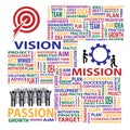 Vision Mission Passion present business concept