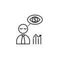 Vision, money, businessman icon. Element of business icon. Thin line icon