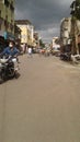 Vision of Old and narrow sunny street of Solapur, Maharashtra