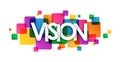VISION banner on overlapping colorful squares Royalty Free Stock Photo