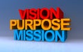 vision purpose mission on blue Royalty Free Stock Photo