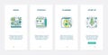 Vision strategy startup business planning UX, UI onboarding mobile app page screen set Royalty Free Stock Photo