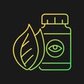 Vision supplements gradient vector icon for dark theme