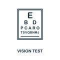 Vision Test line icon. Simple element from healthcare collection. Creative Vision Test outline icon for web design Royalty Free Stock Photo