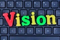 Vision word on computer keyboard