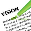 Vision word with meanings and green highlight pen vector