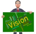 Vision Word Shows Future Goal And Aspire