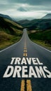 Vision written on winding road, travel dreams await exploration Royalty Free Stock Photo