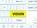 Vision yellow keyboard button Royalty Free Stock Photo