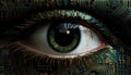 Visionary Circuitry: Fusion of Circuit Board and Human Eye Imagery