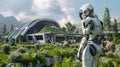 A visionary eco farm where sci fi meets sustainability with robots and animals coexisting