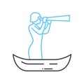 visionary leader line icon, outline symbol, vector illustration, concept sign