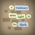 A Visionary Sees Light in the Dark Royalty Free Stock Photo