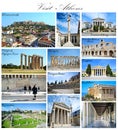 Visit Athens Greece collage Royalty Free Stock Photo