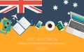 Visit Australia concept for your web banner or.