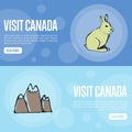 Visit Canada Touristic Vector Web Banners