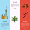 Visit Canada Touristic Vector Web Banners Set