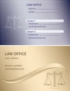 Visit cards of lawyers - violet and gold vector templates