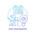 Visit dentist blue gradient concept icon Royalty Free Stock Photo