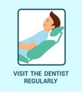 Visit Dentist Regularly Flat Vector Banner Concept Royalty Free Stock Photo