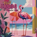Visit Florida Flamingo Travel Poster
